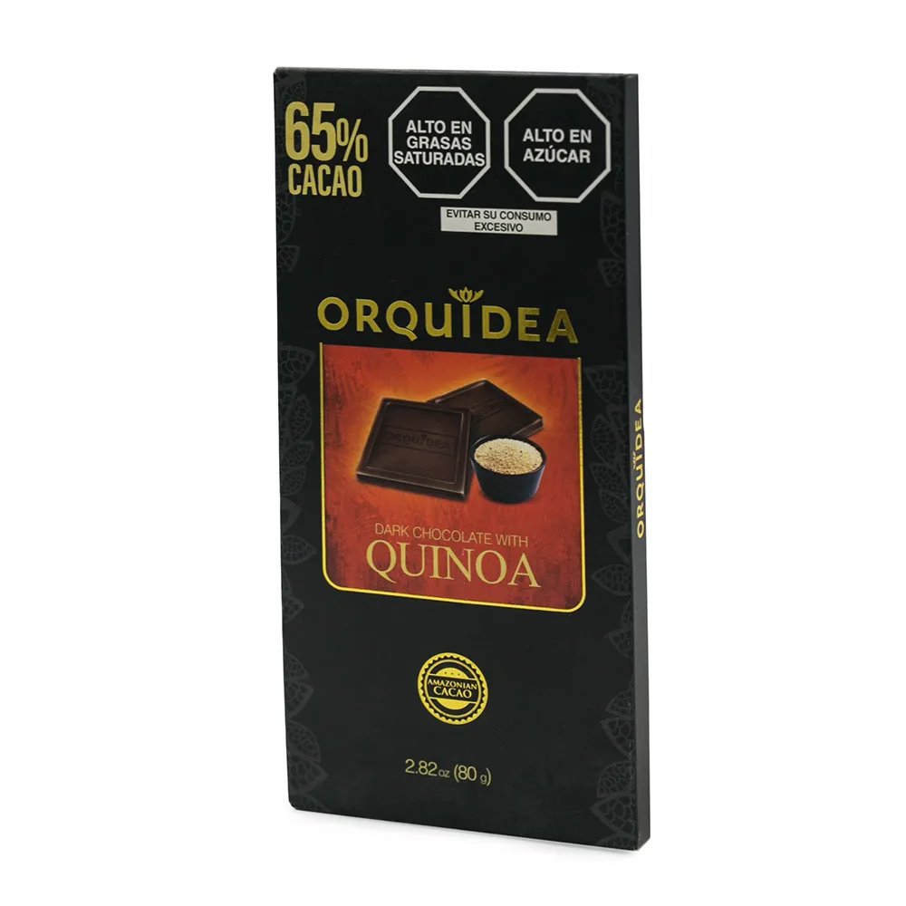 Orquídea Dark Chocolate with Quinoa 65% cacao bar, 80 g