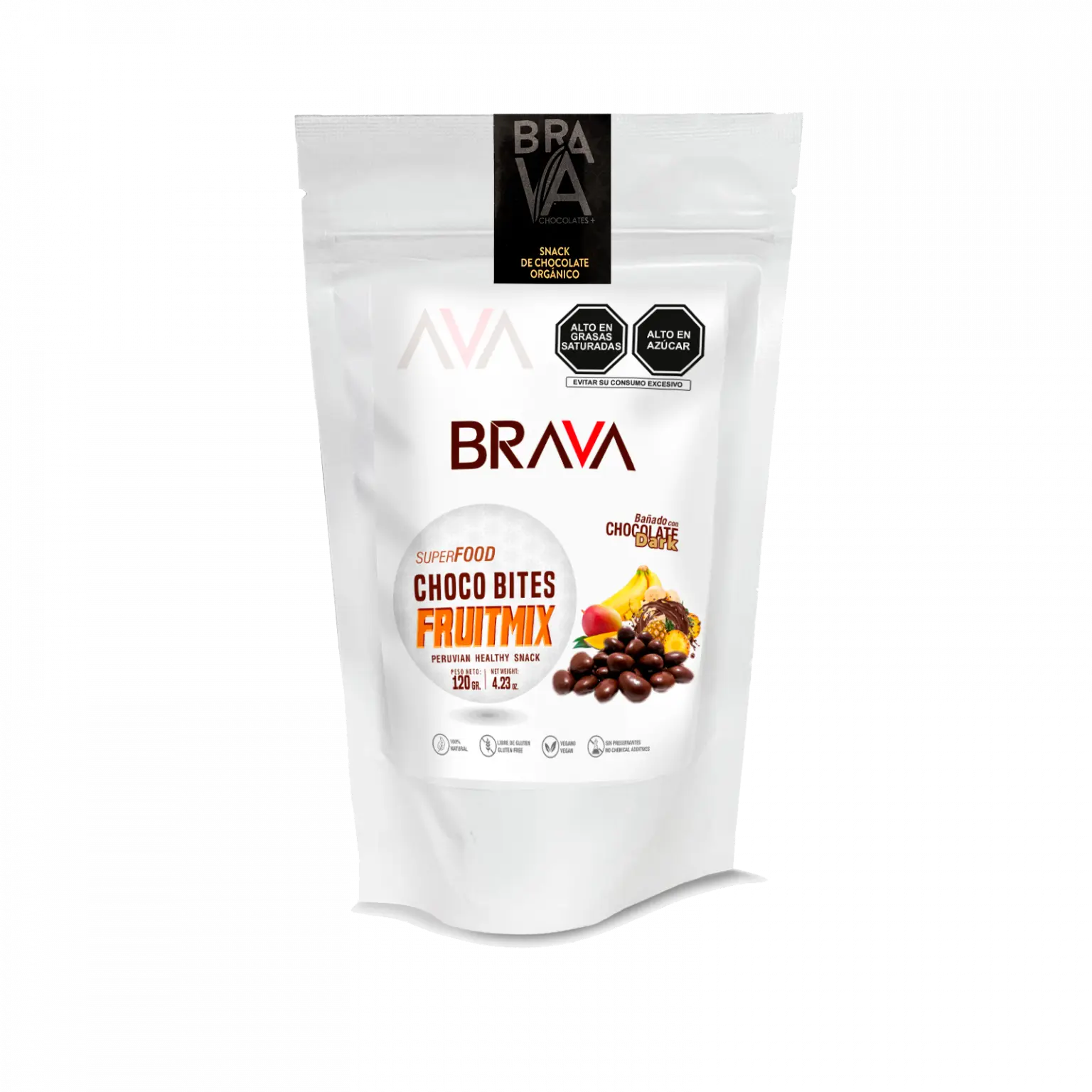Brava Choco Bites Fruit Mix, 120 g pouch