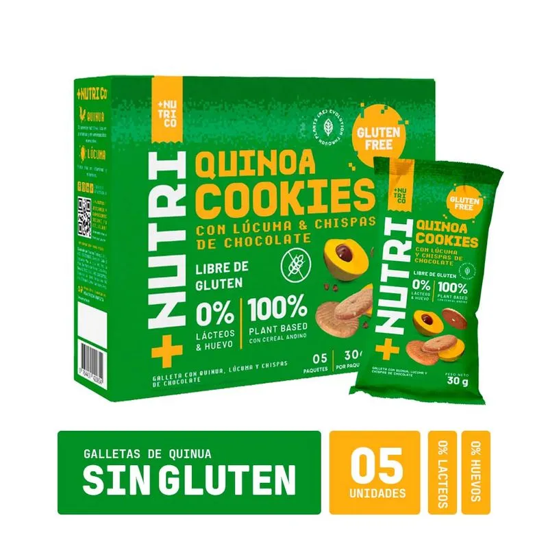 NUTRI Co Quinoa Cookies with lúcuma, 5-pack box and single sachet