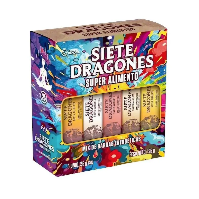 Siete Dragones mix box with five different energy bars, 125 g