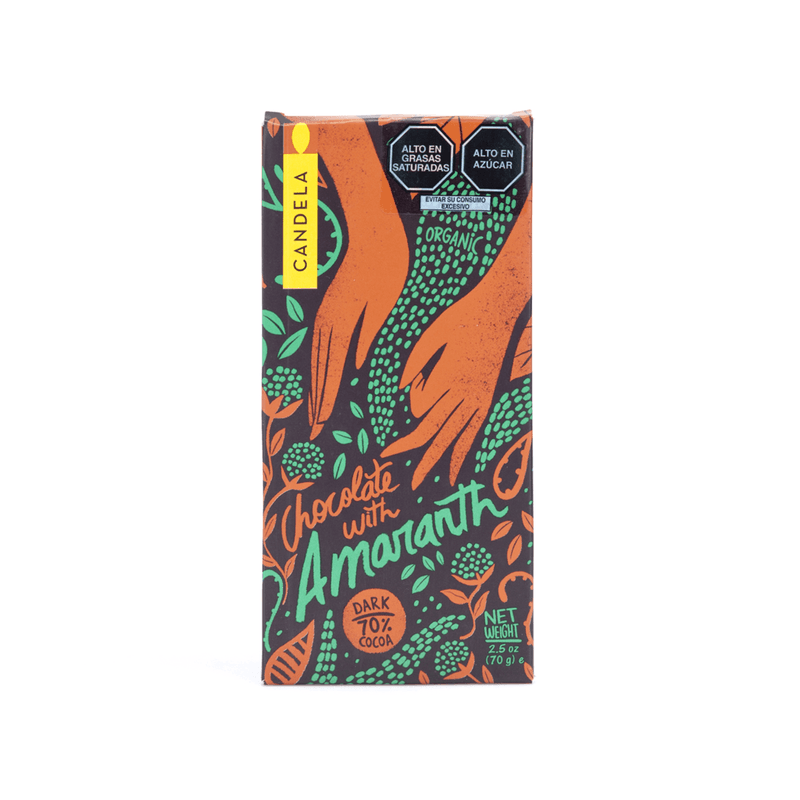 Candela Chocolate with Amaranth 70% bar, 70 g