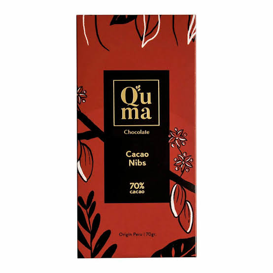 Q'uma Cacao Nibs 70% cacao bar, 70 g